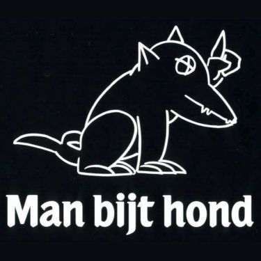 man bijt hond